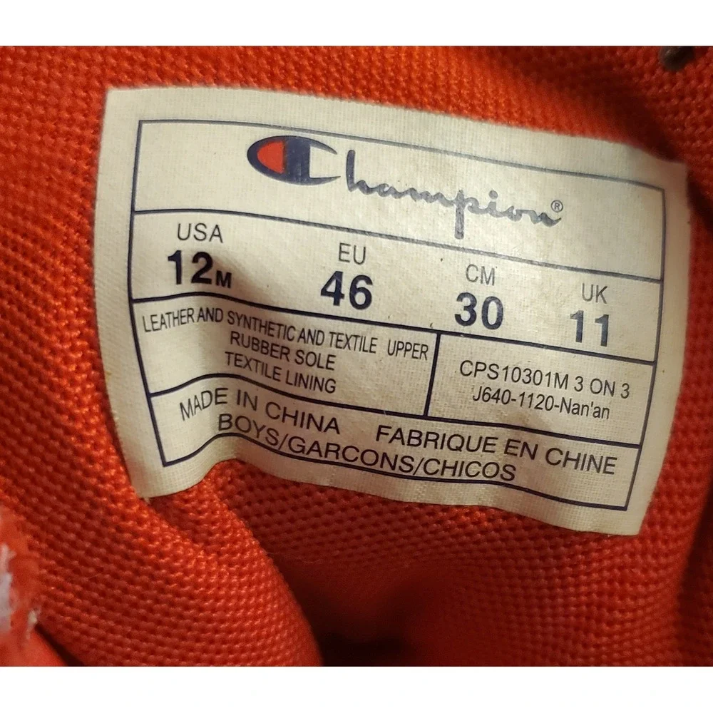 Champion 3 On 3‎ Hi Sneakers Men's Size 12 Red